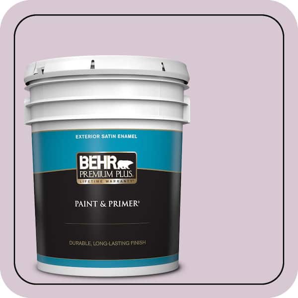 BEHR PREMIUM PLUS 5 gal. #S110-2 Orchid Haze Satin Enamel Exterior Paint & Primer