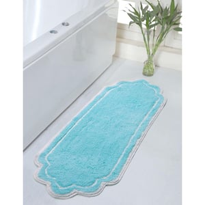 Allure Collection 100% Cotton Tufted Bath Rug, 21 in. x54 in. Runner, Turquoise