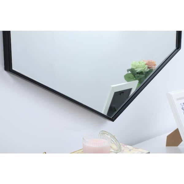 ブラックホワイト 和美様 Black 41 in. W x 35 in. H Hexagon Vanity Mirror WM9082Black