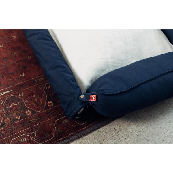 Lucky Dog Drift Series Extra Large Navy Canvas 3-in-1 Bolster Dog Bed with  Attached Roll-Out Blanket SCVRLX-UR1810 The Home Depot