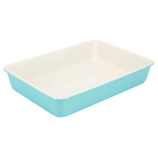 MARTHA STEWART EVERYDAY Color Bake 13 in. x 9 in. Nonstick Steel Baking Pan in Teal