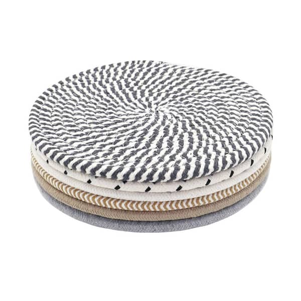 6 Pieces Mixed Color 8 in. Trivets for Hot Dishes, Hot Pots and Pans, Thick Heat Resistant Large Coaster for Kitchen