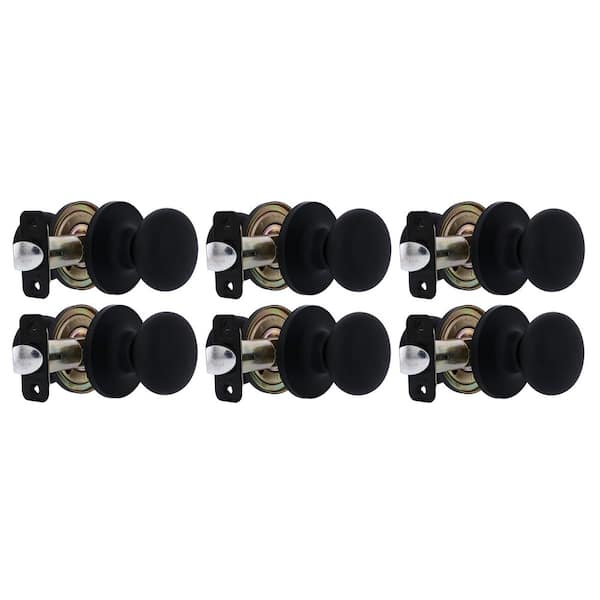 Defiant Round Matte Black Hall/Closet Door Knob 6-Pack TFX930BD6