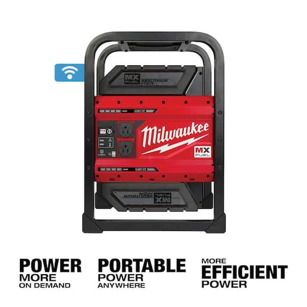 Milwaukee MX FUEL 3600-Watt/1800-Watt Battery Powered Push Start Generator and M18 FUEL 1/2 in. High-Torque Impact Wrench Kit