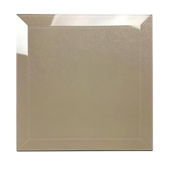 Frosted Elegance Glossy Glittery Cream Beveled Square 8 in. x 8 in. Glass Wall Tile (3.552 sq.ft/Case)