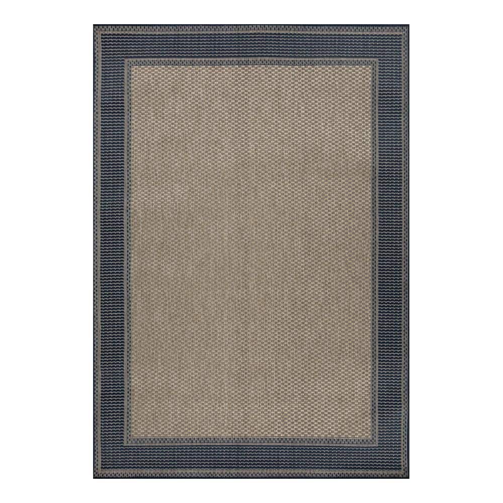 Blue/Gray Texture Border 5 ft. x 7 ft. Indoor/Outdoor Area Rug price history on PriceWatchPro