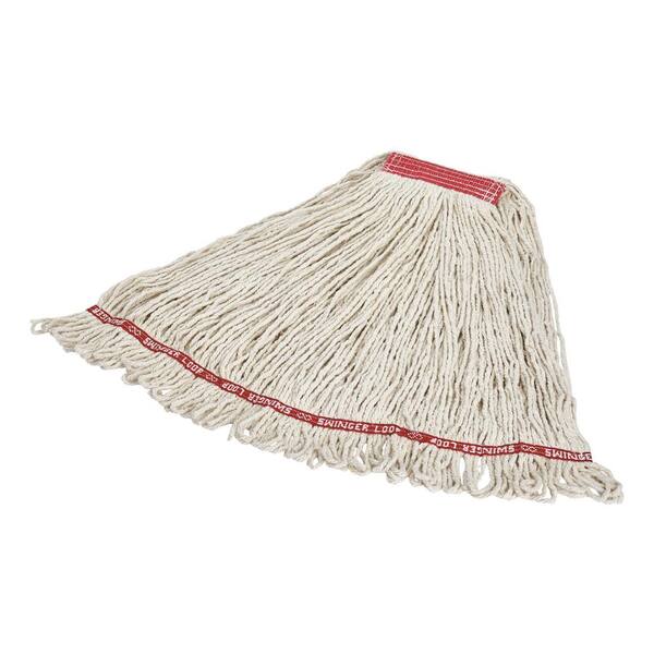 Rubbermaid Commercial Products Swinger Looper White Blend Wet String Mop Head with 1 in. Head Band