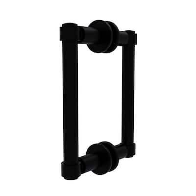Contemporary 6 in. Back to Back Shower Door Pull in Matte Black