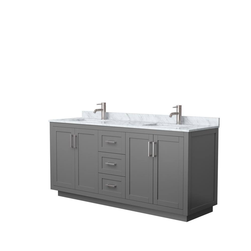 Wyndham Collection Miranda 72 in. W Double Bath Vanity in Dark Gray