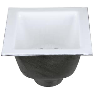 12 in. x 12 in. Acid Resisting Enamel Coated Floor Sink with 4 in. No-Hub Connection and 6 in. Sump Depth