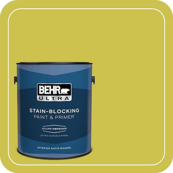 BEHR ULTRA 1 Gal. #P340-5A Cilantro Lime Extra Durable Satin Enamel Interior Paint and Primer