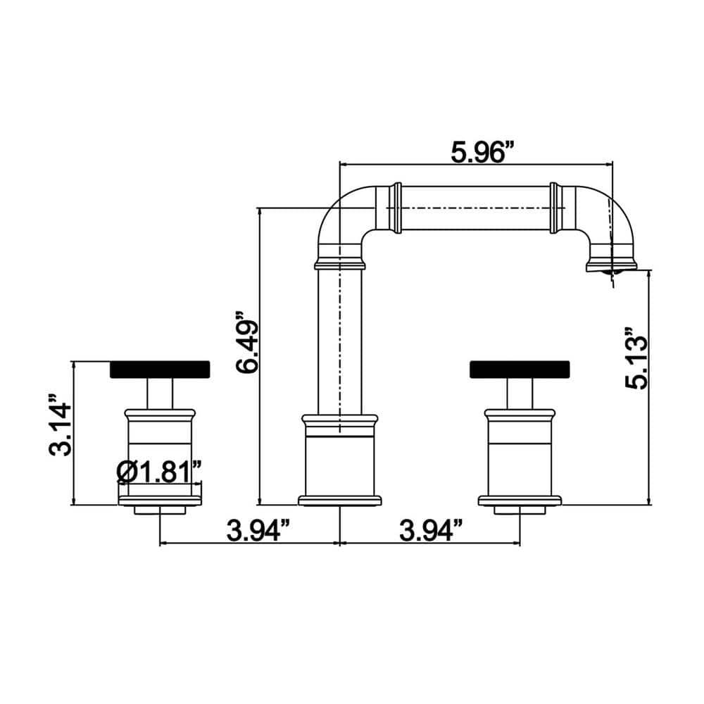 Avallon Matte Black Double-Handle Widespread Bathroom Faucet
