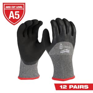 Small Red Latex Level 5 Cut Resistant Insulated Winter Dipped Work Gloves (12-Pack)