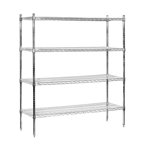 Salsbury Industries Chrome 3-Tier Wire Shelving Unit (60 in. W x 63 in. H x 18 in. D)