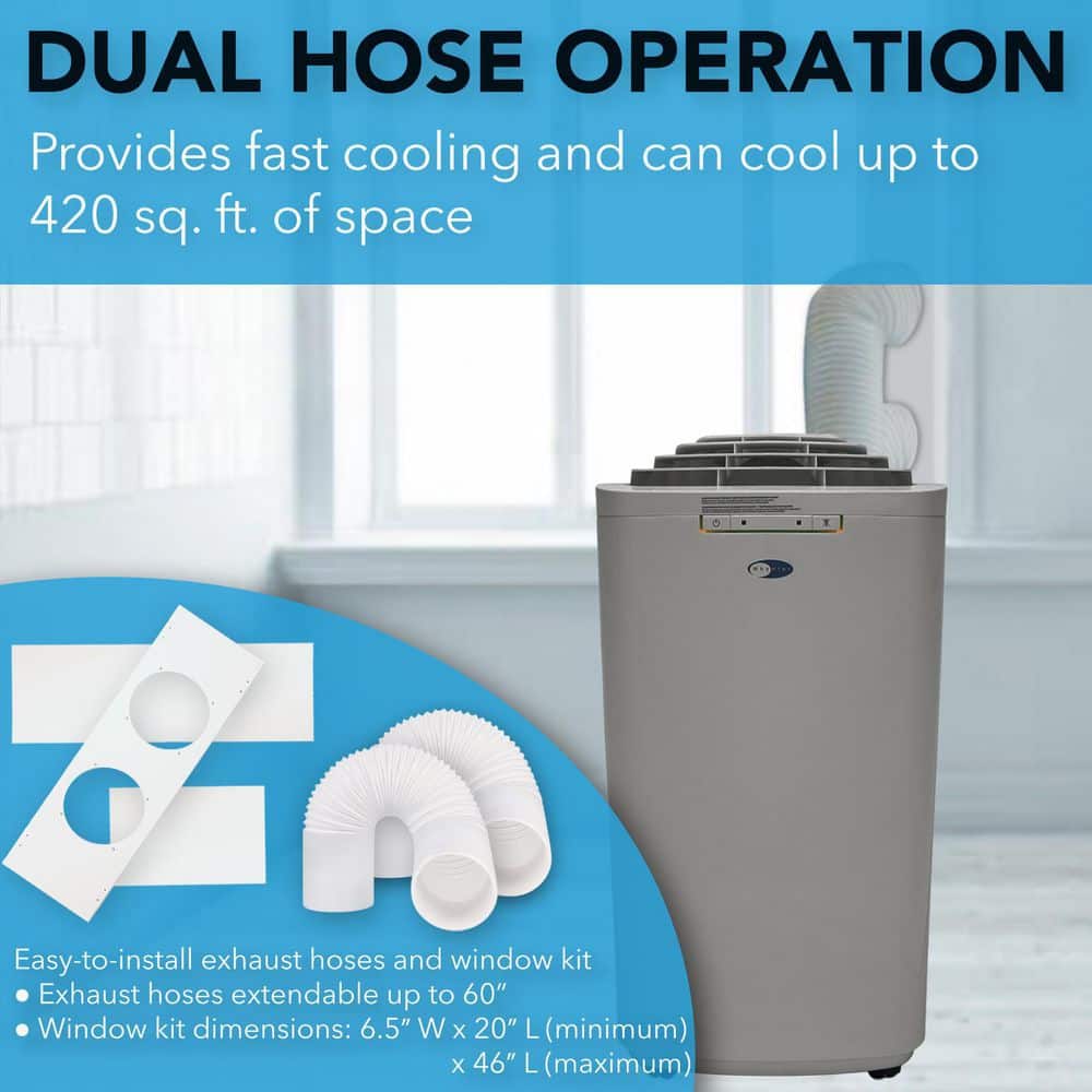 Whynter 13000 BTU Gray Portable Air Conditioner with Heater and Remote