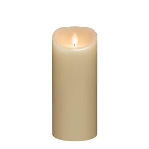 9 in. Cream Smooth LED Pillar Candle