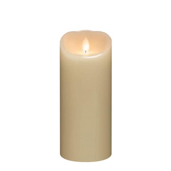 SULLIVANS 9 in. Cream Smooth LED Pillar Candle