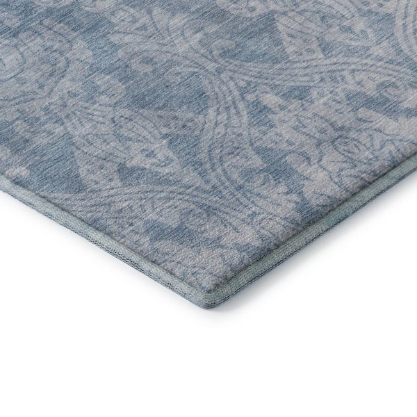 Mayfield Premium Machine Washable Abstract AMF1659 Blue 8 ft. x 10 ft. Area Rug