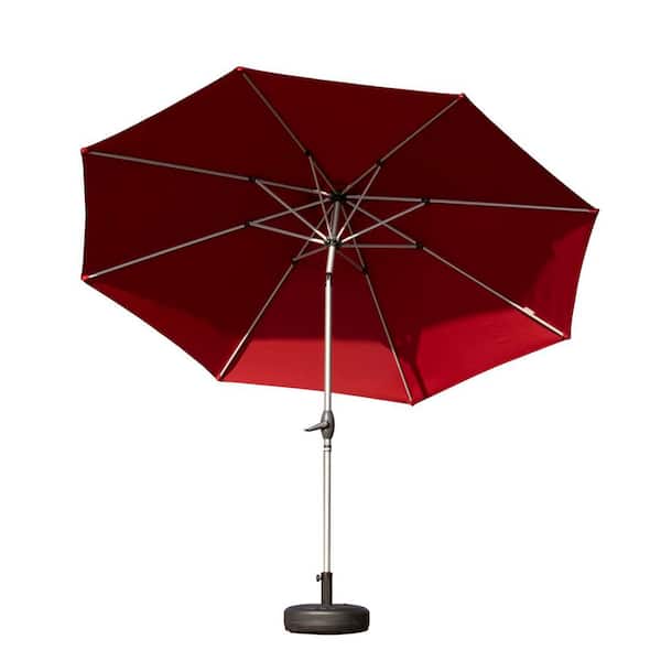 Coporesell 9 ft. Brick Red Patio Umbrella in with Push Button Tilt and Crank