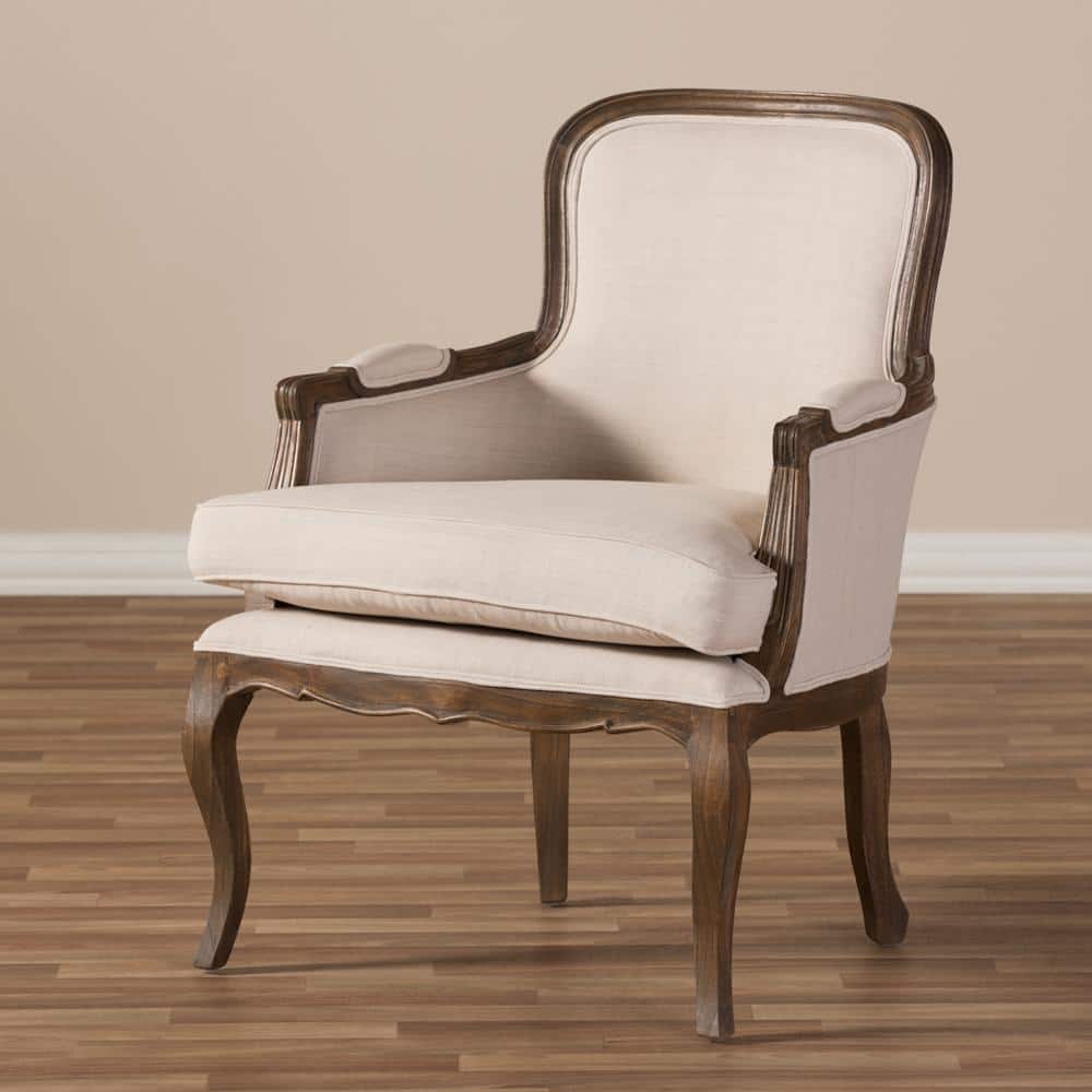 Napoleon Traditional French Accent Chair with Ash Wood Frame
