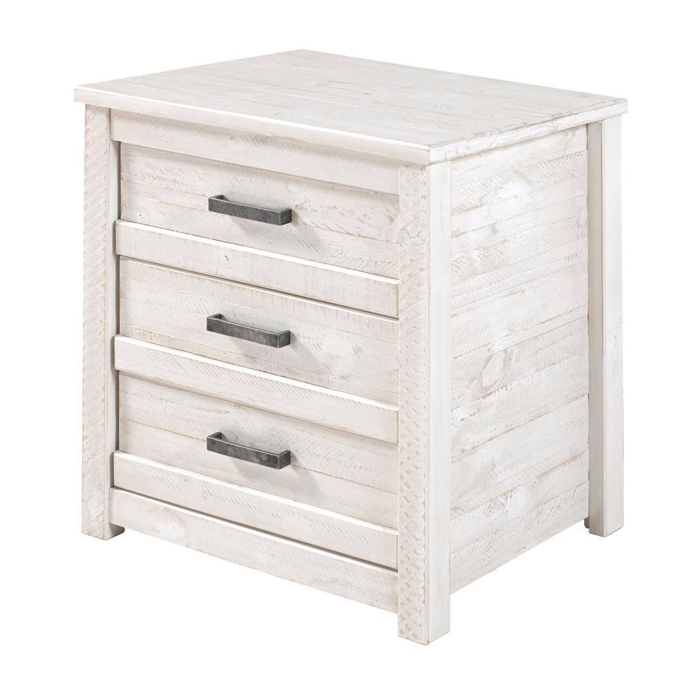 Camaflexi Carmel 3Drawer Antique White Nightstand CM103 The Home Depot