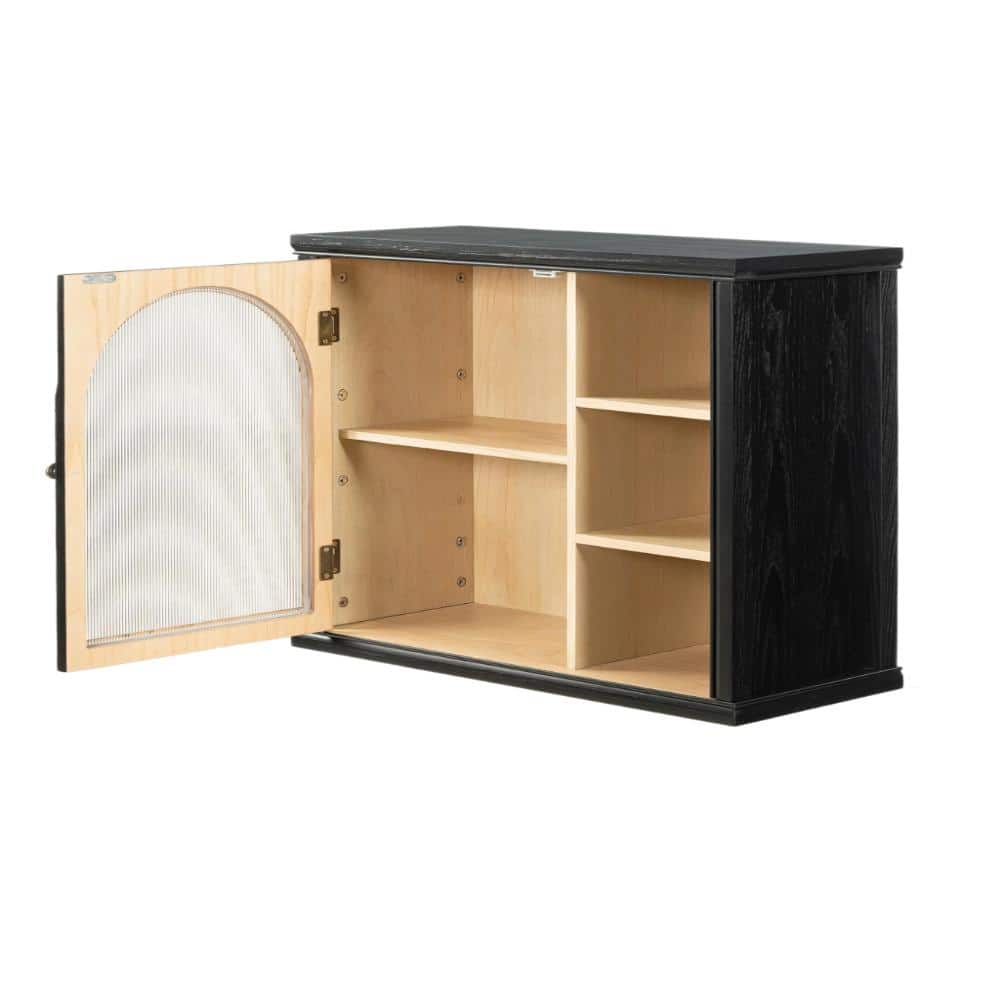 25.59 in. W x 23.62 in. H Rectangular Wood Medicine Cabinet without Mirror in Black Bathroom Wall Cabinet Over Toilet price history on PriceWatchPro