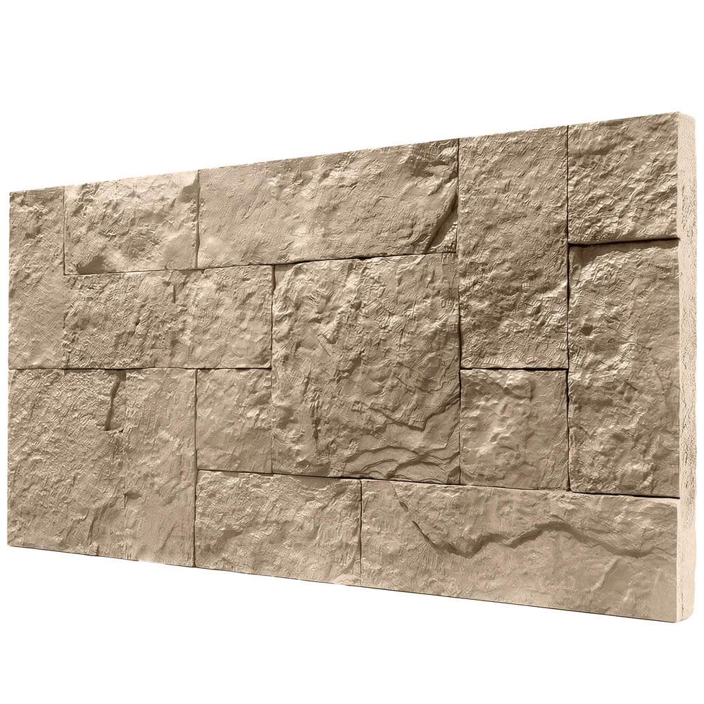 2 ft. x 4 ft. Polyurethane Decorative Wall Panel in Beige with Stone Texture, Fire and Moisture Resistant (8-Pack) price history on PriceWatchPro