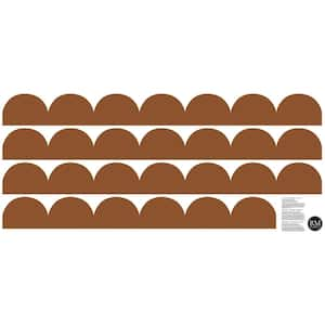 17.25 in. x 0.03 in. Brown Peel and Stick Scallop Border Decal