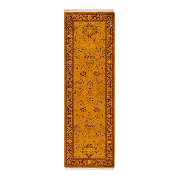 Overdyed Yellow 2 ft. 7 in. x 8 ft. 2 in. Wool Indoor Area Rug