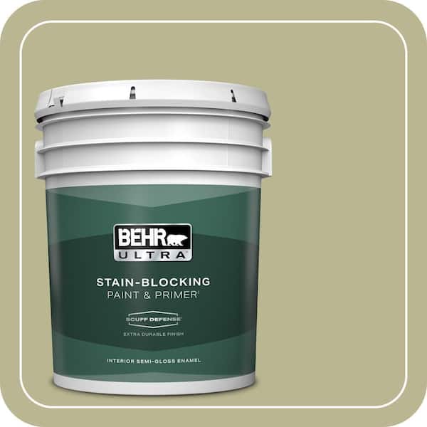 BEHR ULTRA 5 gal. #MQ6-56 Lichen Extra Durable Semi-Gloss Enamel Interior Paint & Primer