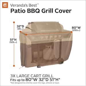 Veranda's Best 80 in. W x 32 in. D x 51 in. H Polyester with Polyvinyl Chloride Backing BBQ Grill Cover