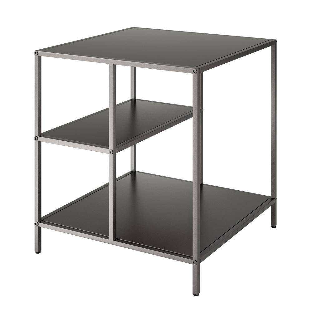 Meyer&Cross Winthrop 20 in. Gunmetal Gray Square Metal Side Table with