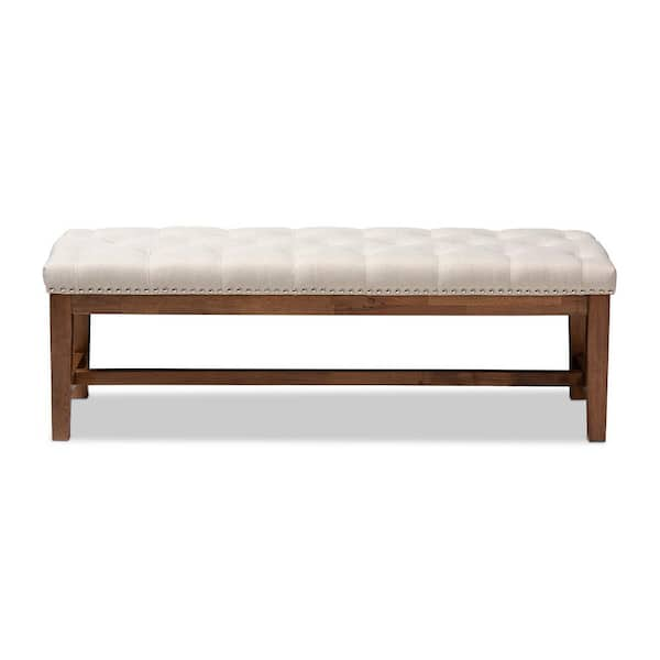 Baxton Studio Ainsley Light Beige Bench 147 8232 HD The Home Depot