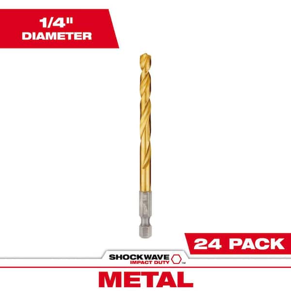 SHOCKWAVE 1/4 in. Titanium Twist Drill Bit (24-Pack)