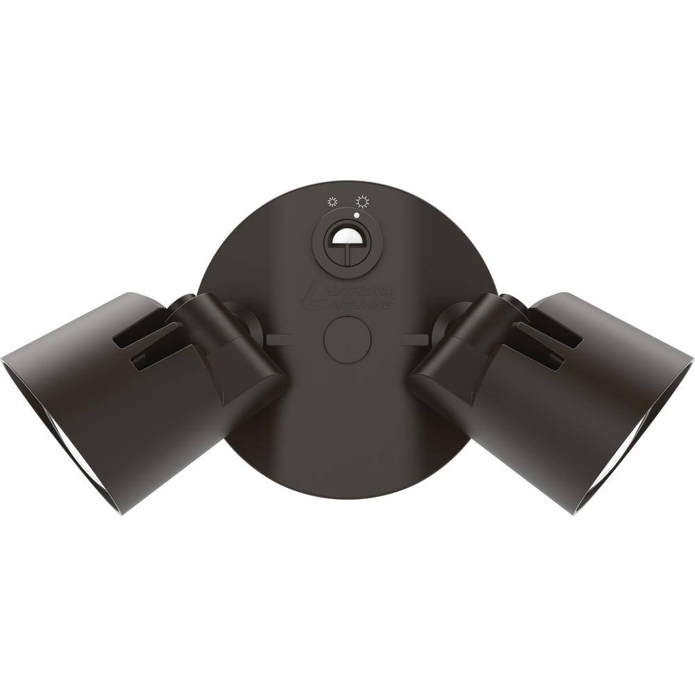 Bronze Dual Head LED Outdoor Security Flood Light