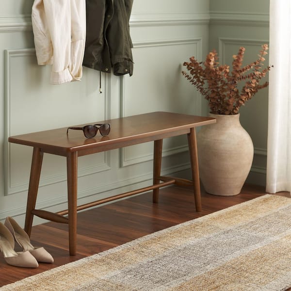 Florent 39.37 in. Walnut Entryway Bench