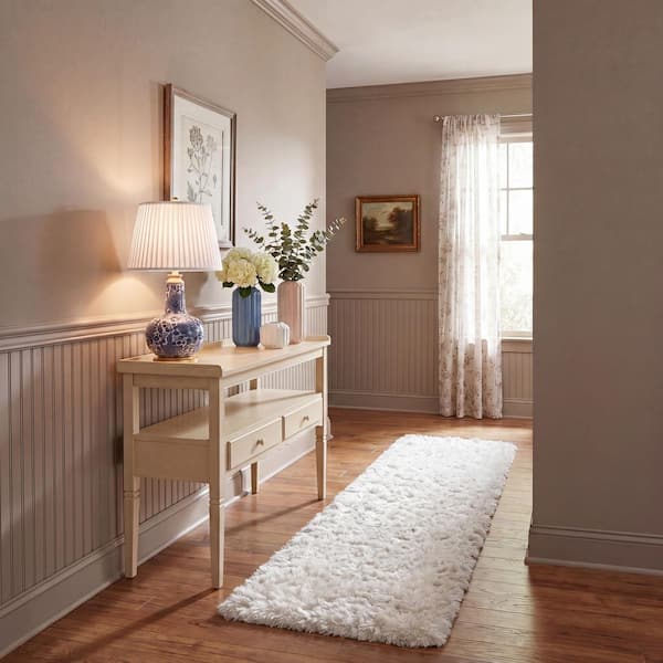 Ocean Shag 2 ft. x 12 ft. Ivory Cozy Plush Runner Rug