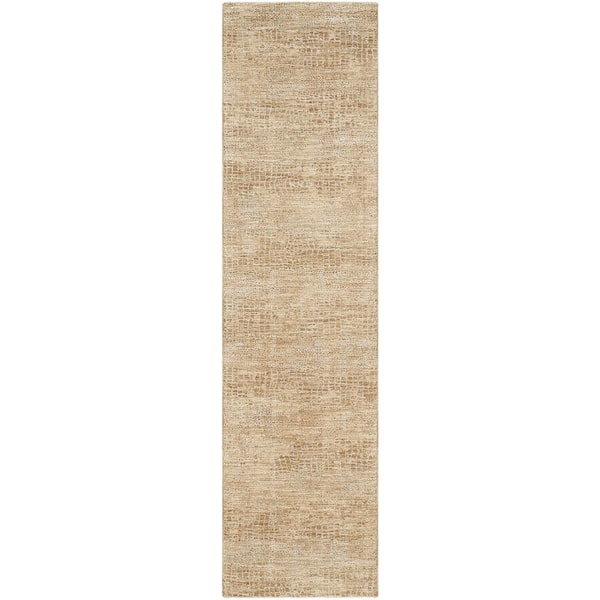 Masterpiece 10 ft. x 11 ft. Light Gray/Beige Solid Color Indoor Runner