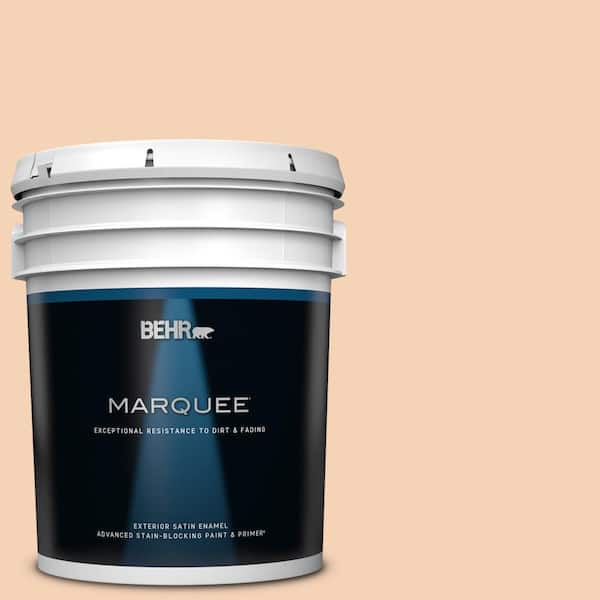 BEHR MARQUEE 5 gal. #280C-2 Serene Peach Satin Enamel Exterior Paint & Primer