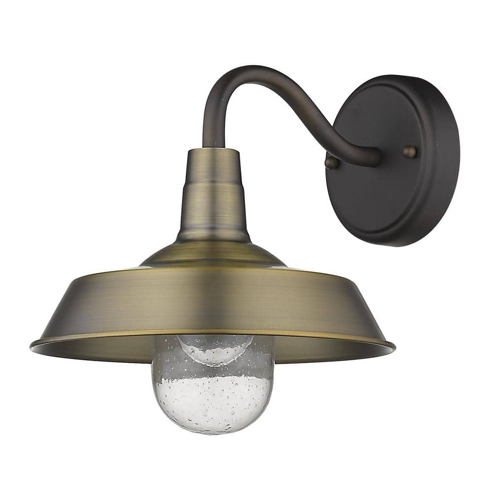 Burry 12" Antique Brass Dimmable Direct Wired Wall Light