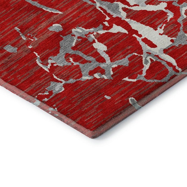 Mayfield Premium Machine Washable Abstract AMF1046 Red 8 ft. x 10 ft. Area Rug