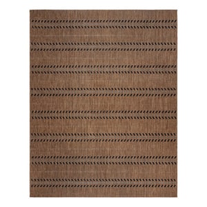 Paseo Moran Stripe Havana/Black 5 ft. x 7 ft. Striped Indoor/Outdoor Area Rug