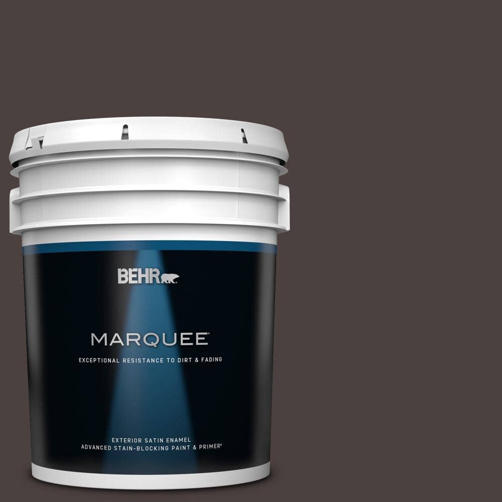 BEHR MARQUEE 5 gal. PPU520 Sweet Molasses Satin Enamel Exterior Paint & Primer 945305 The