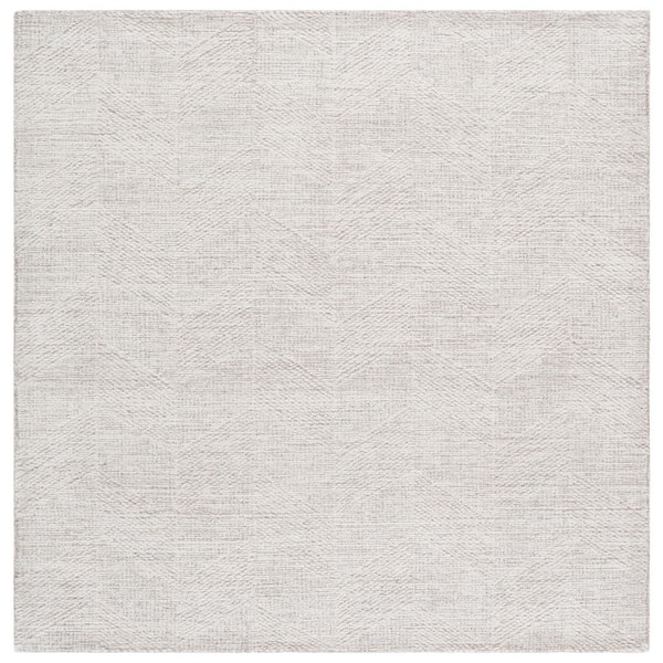 SAFAVIEH Abstract 6 ft. x 6 ft. Natural/Ivory Solid Chevron square Area Rug