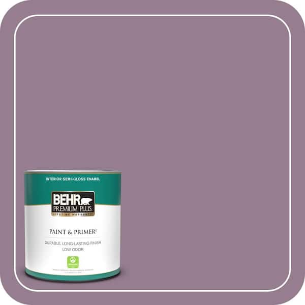 BEHR PREMIUM PLUS 1 qt. #680F-5 Plum Swirl Semi-Gloss Enamel Low Odor Interior Paint & Primer