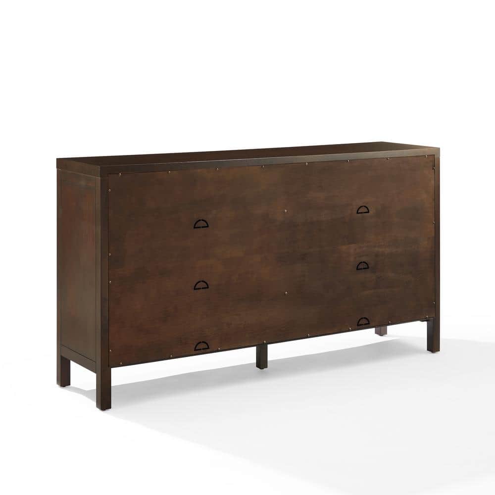 Herringbone Dark Brown Sideboard with Cable Management