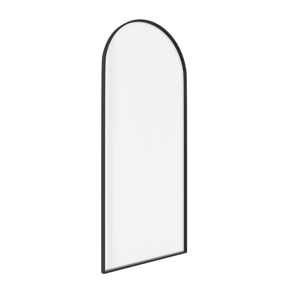 34 in. W x 78 in. H Framed Fixed Shower Door Arched Shower Door in Matte Black with 3/8 in. (10mm) Clear Glass price history on PriceWatchPro