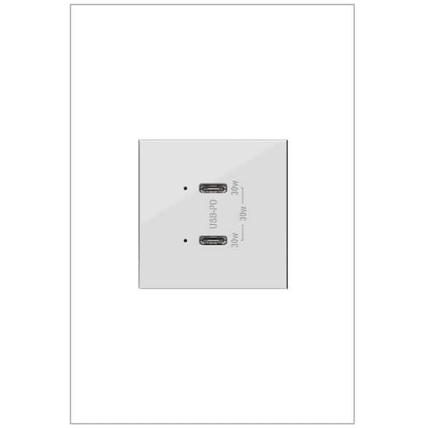 adorne 6.0 Amp 30 Watt Ultra-Fast Plus Power Delivery USB Type-C/C, White