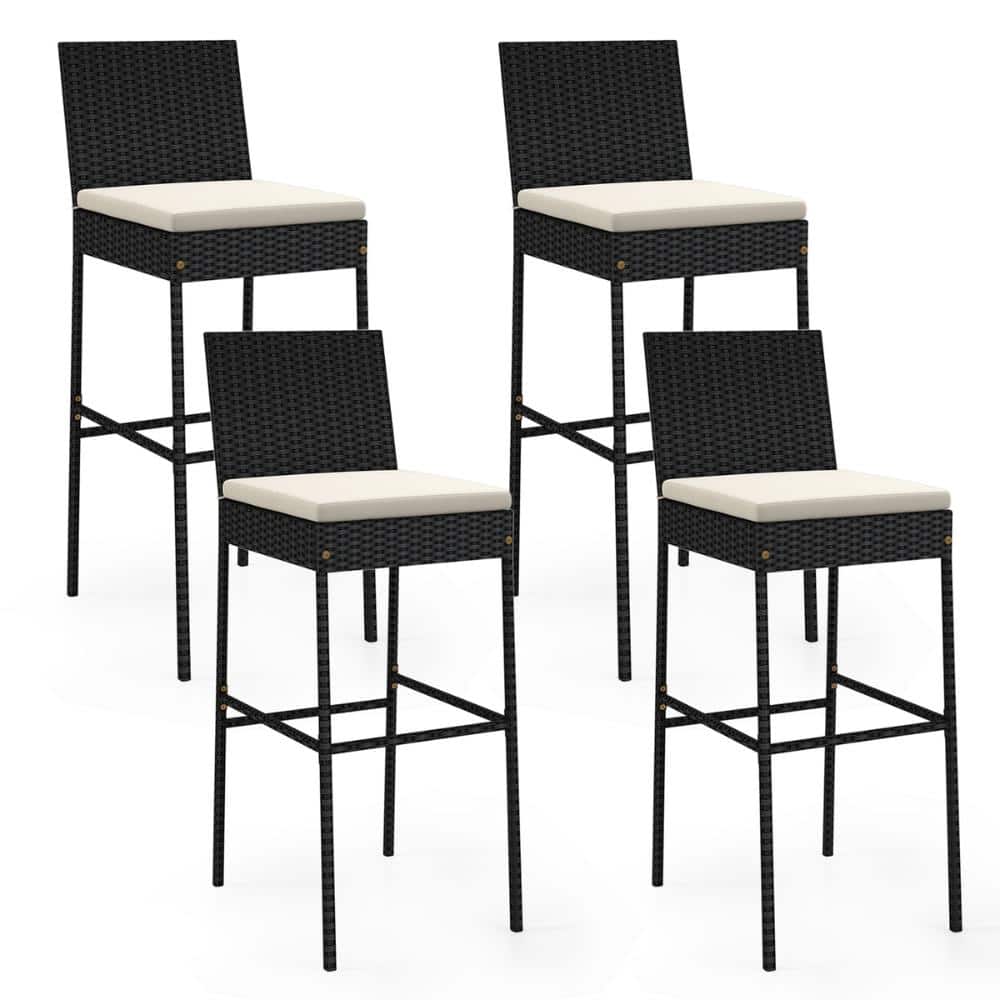 PE Rattan Patio Bar Stools Set of 4 with 30 in. Seat Height price history on PriceWatchPro