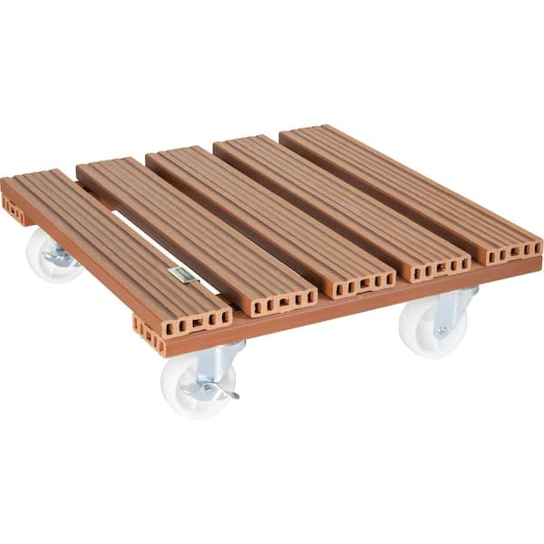 Wagner 15.4 in. Terra Cotta Large Square WPC Plant Caddy